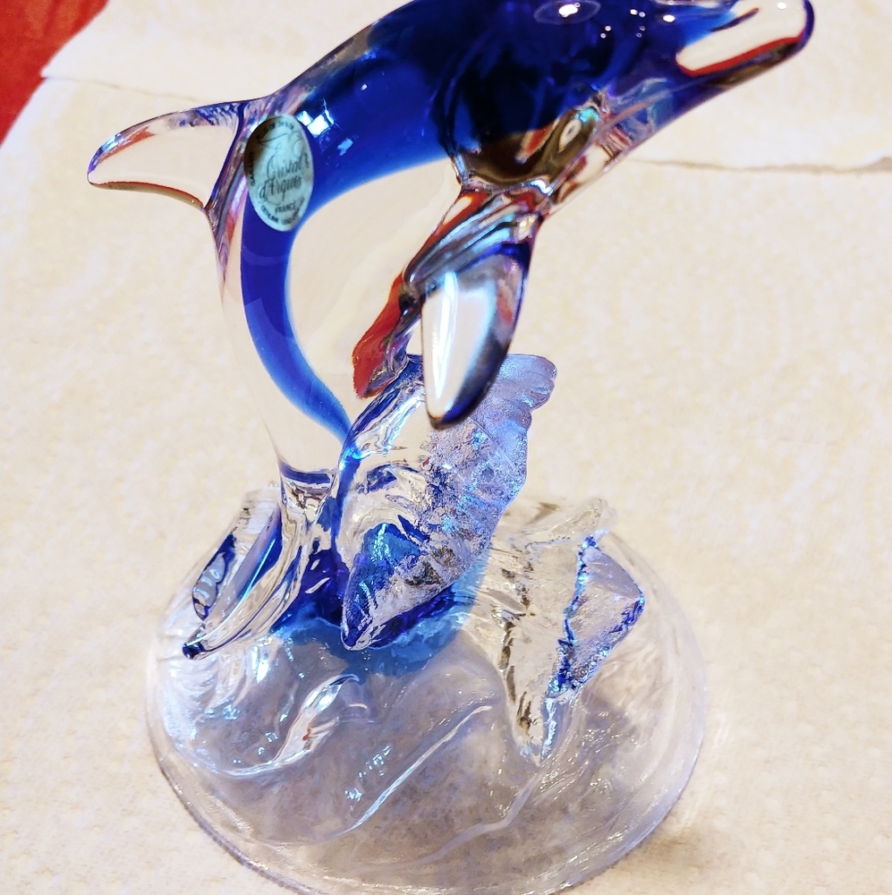 Crystal Cobolt Dolphin Figurine